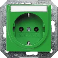 Siemens 5UB1537 DELTA i-system SCHUKO-Steckdose mit Beschriftungsfeld, grün