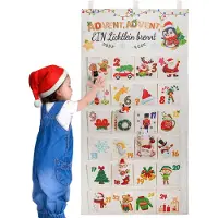 Merkloos Adventskalender 2024 – Filz-Wandbehang – 24 Fächer – Wiederverwendbar – Nachhaltig – Dekoration für Weihnachten – Weihnachtskalender