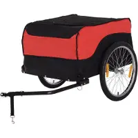 Novzep Transportanhänger Lastenanhänger Fahrrad Anhänge Lasten-Fahrradanhänger CargoTrailer (Rot-Schwarz)