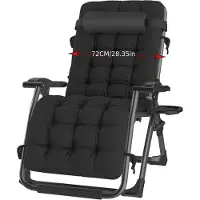 StarTech.com Klappbare Gartenliege Relaxliege - Dick gepolsterte Auflage - Verstellbare Rückenlehne - Metallgestell - Für Garten Balkon Camping Strand - Schwarz
