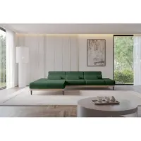 ALTDECOR Ecksofa mit Elektrischer Sitztiefenverstellung MONA - 316x205x85 - Grün - Corner Sofa Eckcouch Couch L-Form, links/rechts angeordnet