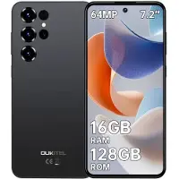 Oukitel C68 Handy ohne Vertrag, 7,2 Zoll Display Smartphone, 16 GB RAM 128 GB ROM, 6000 mAh Akku, 64 MP Kamera, Android 15, Dual SIM 4G Handy,Schwarz