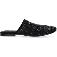 Marc Ellis Mule "Seraphina Chic" aus schwarzem Leder, verziert mit Strasssteinen, mit niedrigem Absatz, elegantes Design