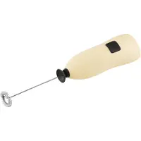 Fackelmann Milchschäumer mit Batterie, Quirl mit Funktionsteil aus Edelstahl, Küchenhelfer zur Herstellung von Milchschaum (Farbe: Creme/Schwarz)