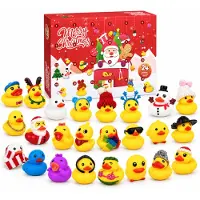 Traumheim 24er Squishy Adventskalender mit Weihnachtsenten, verschiedene Quetschfiguren zum Öffnen, Sammeln und Aufstellen im Advent
