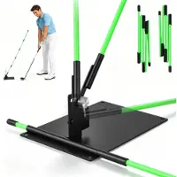 StarTech.com Golf-Schwungtrainer - Schwungebentrainer - Verstellbar - Halterung für Ausrichtungsstab - Schwungbahn und Tempo - Für Indoor- und Outdoor-Training - Grün