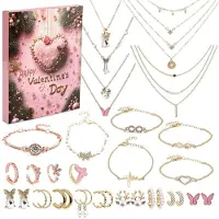 Sonstiges Adventskalender Schmuck 2026 Valentinstag Countdown 24 Überraschungen Armband Ringe Halskette Schmuckset