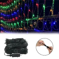 VA-Cerulean 6×4m LED Lichternetz 480 LEDs Bunt, 8 Modi mit Speicherfunktion, festliche Dekoration für Fenster Zimmer Party Deko