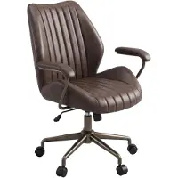 Frankystar Havana – Bürostuhl 45 x 92 x 37 cm, industriell-schicker Sessel in Kunstleder mit gebürstetem Bronze-Sternfuß