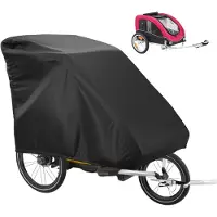 Merkloos Fahrradanhänger Abdeckung, 420D Oxford Stoff, 140 x 84 x 100 cm, Wasserdicht, Für Fahrradanhänger
