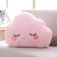 Unyqoos Kuschelkissen Wolke, rosa – wolkenförmiges Plüschkissen 30 x 45 cm, hochdichtes Plüsch, ideales Geschenk für Kinder & Schlafzimmerdeko