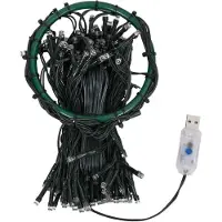 vidaXL LED Lichternetz Weihnachtsbaum Lichterkette Weihnachtsbeleuchtung mit 8 Lichteffekten für Innen und Außen USB Anschluss 5 m 5 W Warmweiß 250 cm