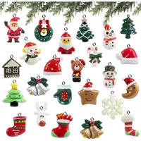 Merkloos Weihnachtsbaumdekoration Mini Pendants, 24 Stück, bunte Resin, für Adventskalender