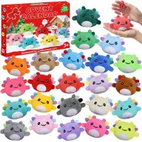 Merkloos Axolotl-Adventskalender mit 24 Mini-Plüschfiguren