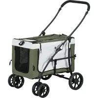 RPSTrading 2 in 1 Hundewagen Klappbar fš¹r Hunde & Katzen bis 10 kg Dunkelgrš¹n
