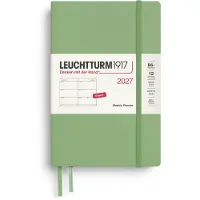 Leuchtturm Wochenkalender 2027 Paperback (B6+) - Englisch, Salbei, Hardcover