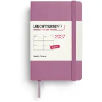 Leuchtturm Wochenkalender 2027 Mini (A7) - Englisch, Dusty Rose, Hardcover,