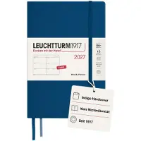 Leuchtturm Wochenkalender 2027 Paperback (B6+) - Englisch, Indigo, Hardcover