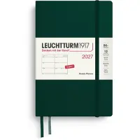 Leuchtturm Wochenkalender 2027 Paperback (B6+) - Englisch, Forest Green, Har