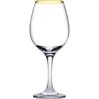Pasabahce Weingläser Set Amber 6 Tlg. mit Goldrand 365 ml