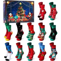 Sonstiges Adventskalender Socken Damen 12 Paar Baumwolle Kuschelsocken Winter Warm Xmas Motive Geschenk 36-42