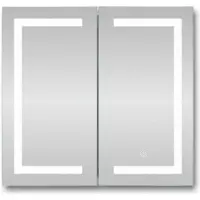 Sensahome Spiegelschrank mit LED-Beleuchtung – Badezimmerschrank – 3 Farben LED – 60 x 65 cm