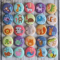 Sonstiges Adventskalender Zahlen Buttons Anstecknadeln 1-25 Metall 32 mm