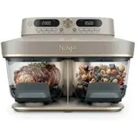 Ninja CRISPi DualZone Glas-Air-Fryer mit 8 Funktionen – Stone Gold | DD103EUSD1 | von SharkNinja