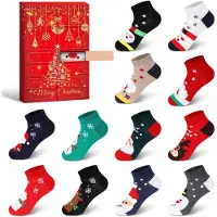 Sonstiges Adventskalender Socken Damen 12 Paar Baumwolle Kuschelsocken Winter Warm Xmas Motive 36-42