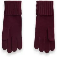Ralph Lauren für Damen. 454P04468004 Strickhandschuhe mit Wappenknöpfen granatrot (OSFA), Lässig, Kastanienbraun, Wolle