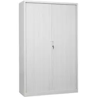 Gürkan G-Office Rollladenschrank SDC.1912, aus Metall, abschließbar, 120 x 195 x 46 cm (B/H/T), weiß, 4 Böden
