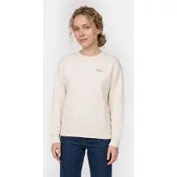 Jack Wolfskin Essential Crewneck Cotton White Größe: M | Pullover Outlet | Damen | Weiß