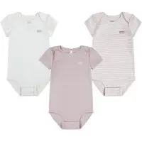 Levi's Girls 3pk Bow Bodysuit Set Rapture Rose Größe: 6M | Unterwäsche Outlet | kids | Rosa