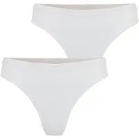 Falke 2-Pack Damen Tanga Daily Comfort, M, Weiß, Uni, Baumwolle