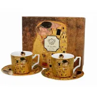 DUO sp. z o.o. Duo The Kiss Classic Luxus-Espressotassen Set mit Klimt Motiv
