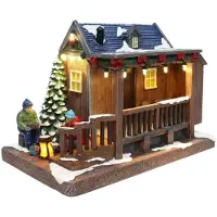Santaville Wohnwagen mit LED Polyresin 22 cm (multi)