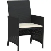 vidaXL 3-tlg. Bistro-Set mit Kissen Schwarz Poly Rattan