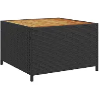 vidaXL Gartensofa in L-Form mit Tisch und Kissen Schwarz Poly Rattan