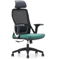 CasaDolce Casa Dolce Bürostuhl CENTO, schwarz-grün, 67x63x112–124 cm, drehbar & höhenverstellbar, Lordosenstütze, höhenverstellbarer Kopfstütze