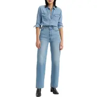 Levi's Damen Ribcage Straight Ankle Jeans,Light Indigo Worn In,34W / 29L
