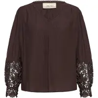 Cream Langarmbluse "Damen Bluse langarm CRTina", Damen, Gr. 34, braun (java), Obermaterial: 80% Viskose CV. 20% Nylon NY., Blusen Langarmbluse