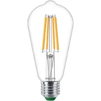 Signify Philips Filament-Lampe, transparent, 60W ST64 E27, 4 W, 60 W, E27, 840 lm, 50000 h, Warmweiß