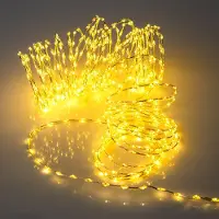 Spetebo Draht Lichterkette warm weiß extra dicht mit Timer und Funktionen - 756 LED - Leuchtdraht silber 12 m für Außen und Innen mit Netzstecker