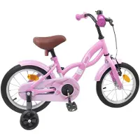 vidaXL Kinderfahrrad 12 Zoll für 2-4 Jahre alt Hellrosa