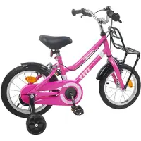 vidaXL Kinderfahrrad 12 Zoll für 2-4 Jahre alt Rosa und Schwarz