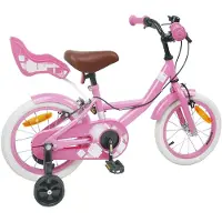 vidaXL Kinderfahrrad 14 Zoll für 3-5 Jahre alt Hellrosa