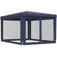 vidaXL Partyzelt mit 4 Mesh-Seitenwänden Blau 3x4 m HDPE