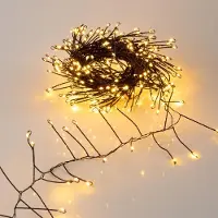 Spetebo Draht Lichterkette warm weiß mit Timer und 8 Funktionen - 480 LED - Leuchtdraht schwarz 6 m für Außen und Innen mit Netzstecker