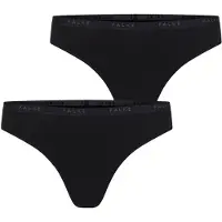 Falke 2-Pack Damen Tanga Daily Comfort, XXL, Schwarz, Uni, Baumwolle