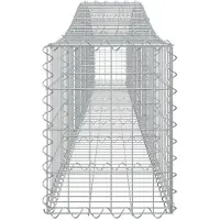 vidaXL Gabionen mit Hochbogen 2 Stk. 400x30x40/60 cm Verzinktes Eisen
